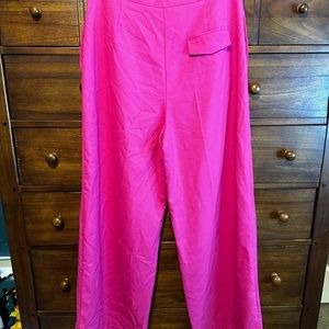 Hot pink Zara wide leg work pants